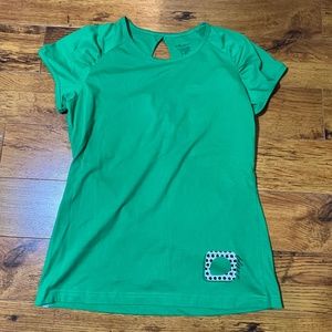 Blurr Short Sleeve Keyhole Organic cotton Shirt - Green - Size L